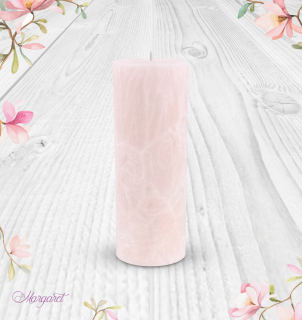 Svíčka Válec 3 (20 cm) – Pudrová / Vanilla Cashmere / Květinka